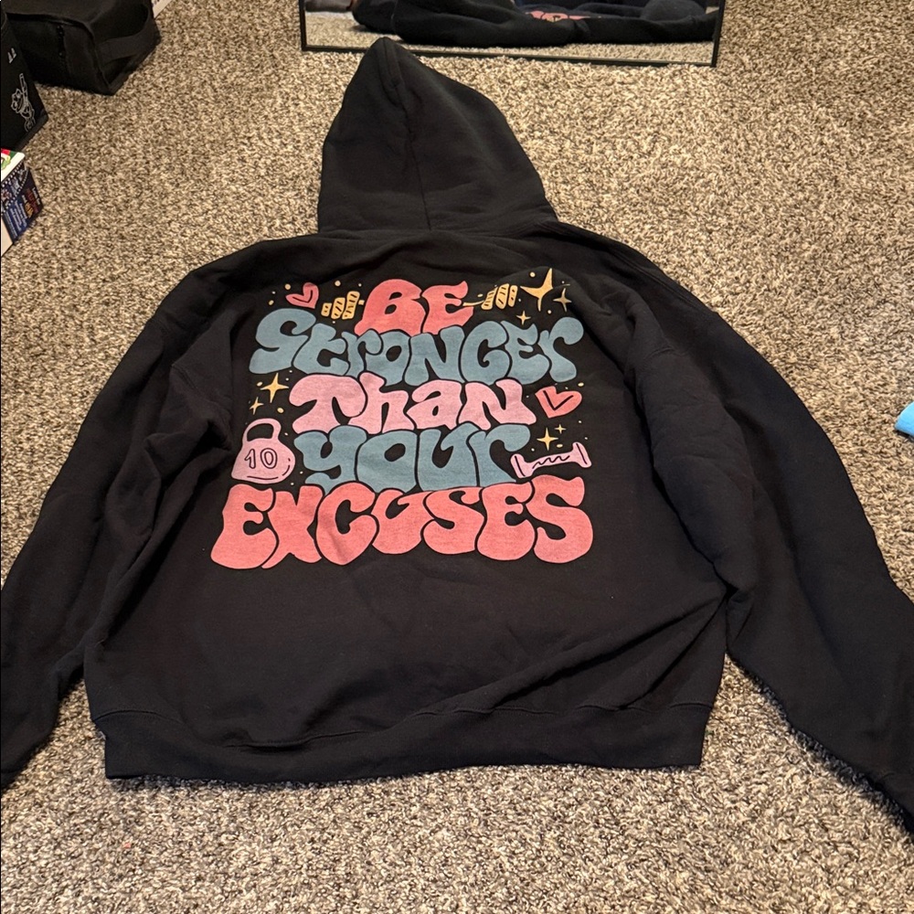 Black Hoodie with Colorful Print